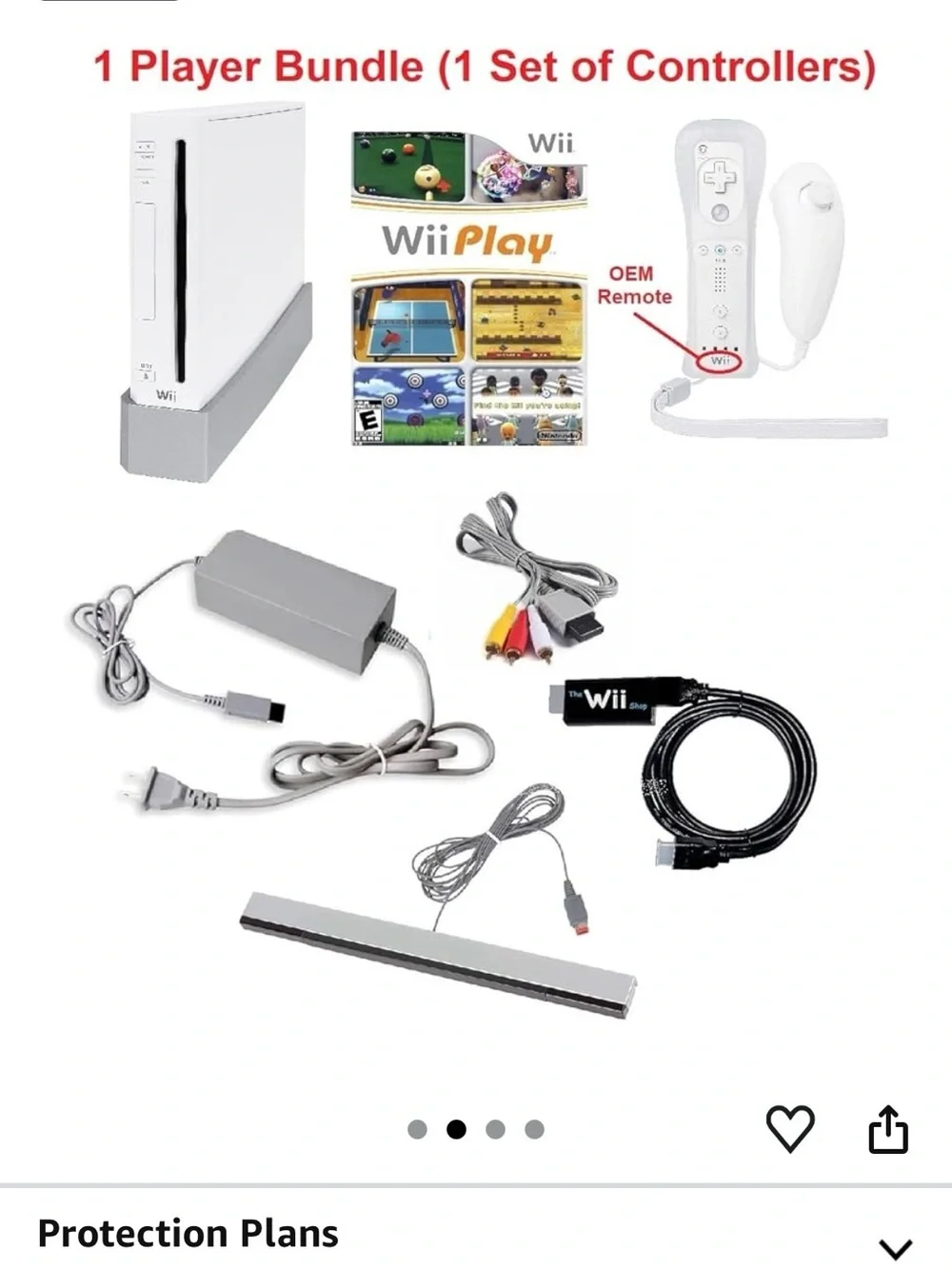 Nintendo White Wii Console Bundle with Wii Remote, Nunchuk & Wii Play